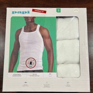 **NWT**PAPI, men’s white undershirts, 3 pack, sz Small